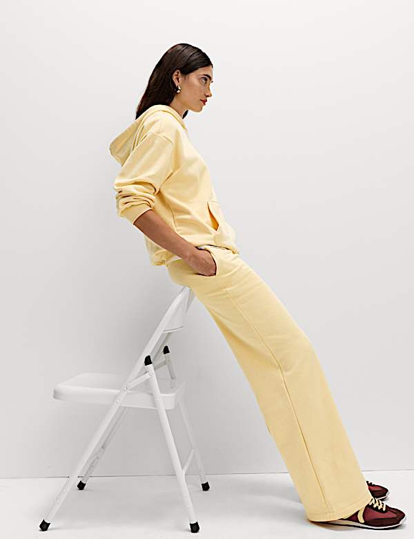 Jogger με φαρδιά μπατζάκια, κορδόνι και υψηλή περιεκτικότητα σε βαμβάκι - GR