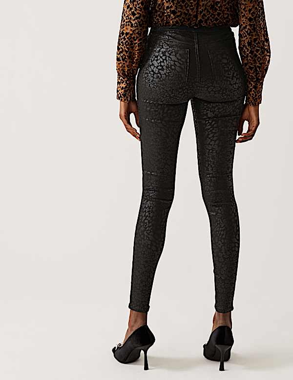 Printed Coated High Waisted Jeggings