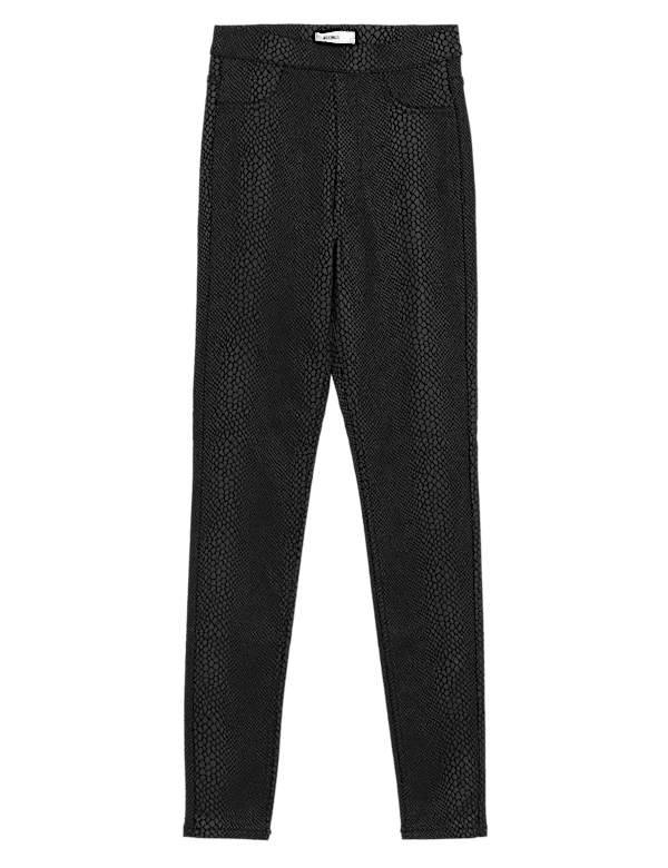 Printed Coated High Waisted Jeggings