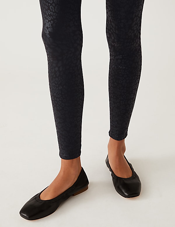 Printed Coated High Waisted Jeggings