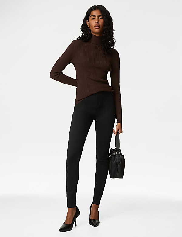 High Waisted Super Skinny Jeans BLACK Jeans M S GR