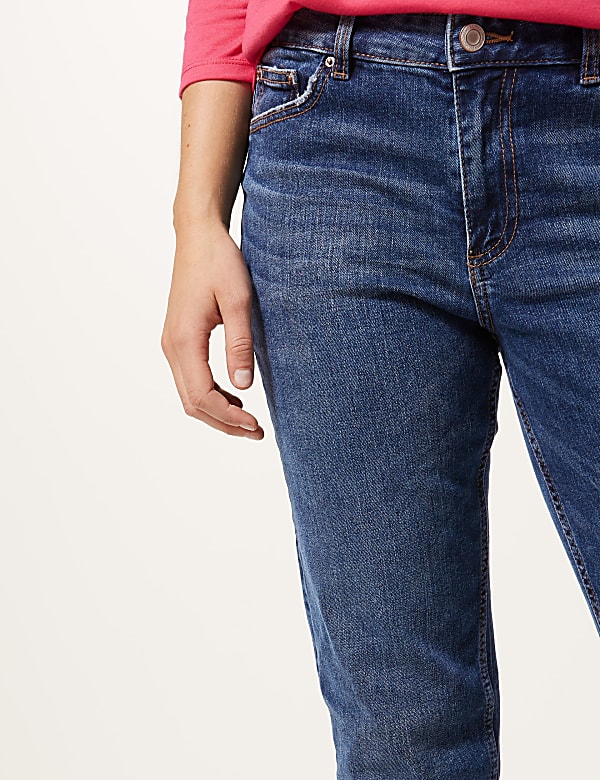 Mid Rise Relaxed Slim Leg Jeans