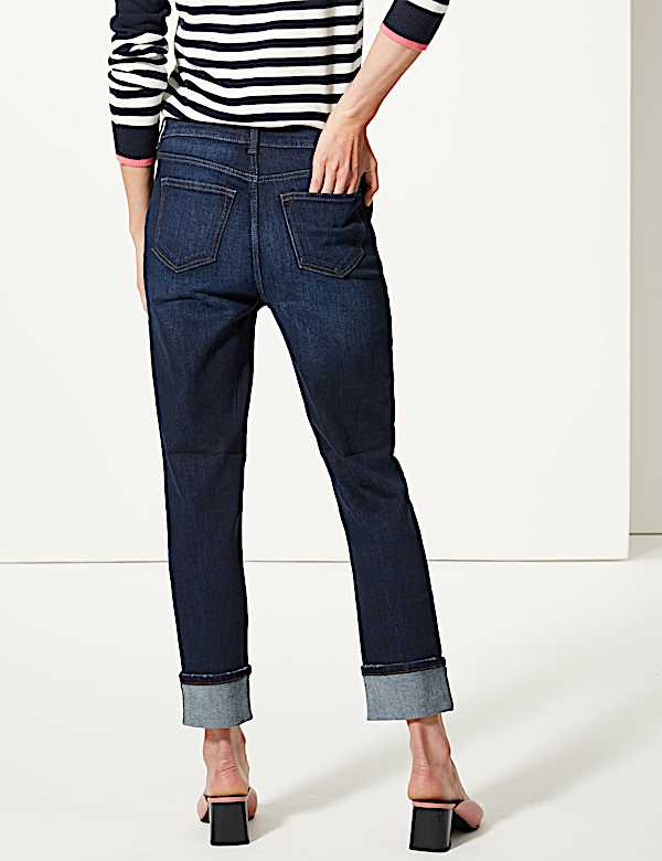 Mid Rise Relaxed Slim Leg Jeans