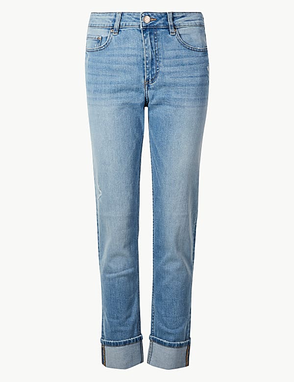 Mid Rise Relaxed Slim Leg Jeans