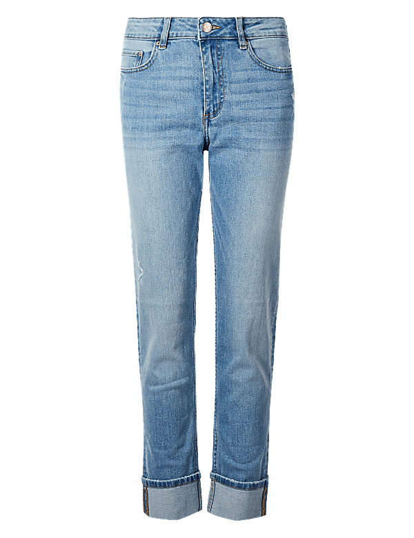 Mid Rise Relaxed Slim Leg Jeans