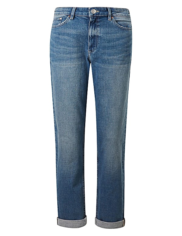 Relaxed Mid Rise Slim Jeans