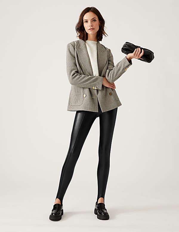 Leather Look Stirrup Leggings