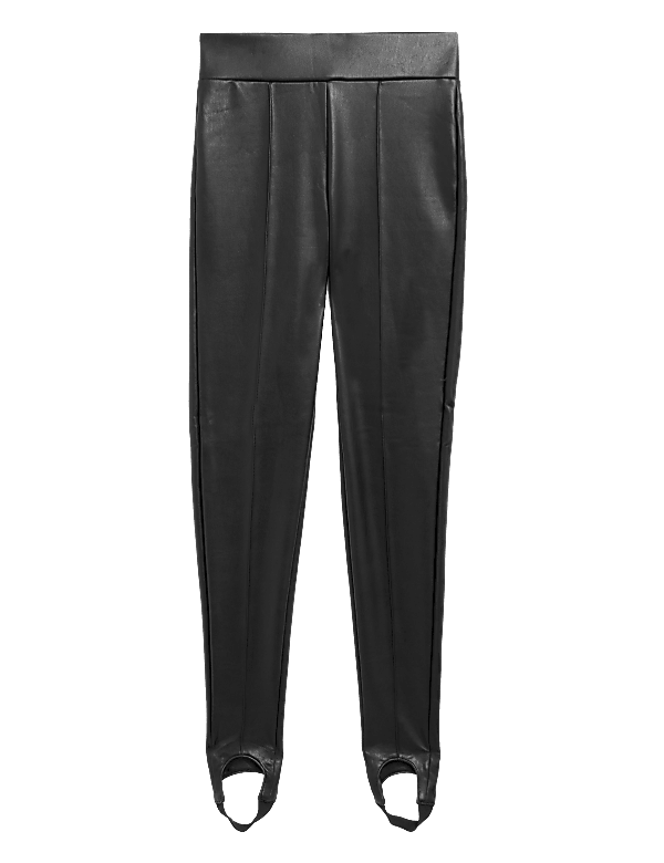 Leather Look Stirrup Leggings