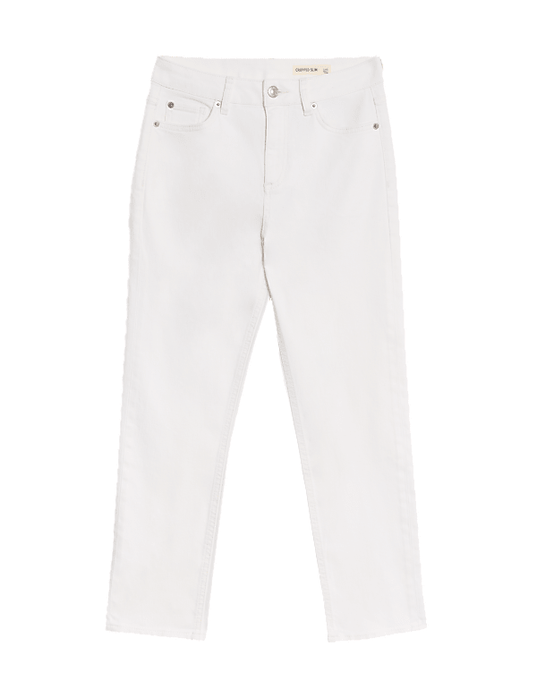 High Waisted Slim Fit Cropped Jeans