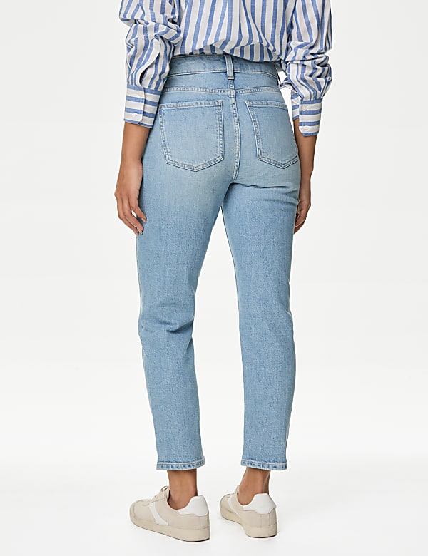 High Waisted Slim Fit Cropped Jeans
