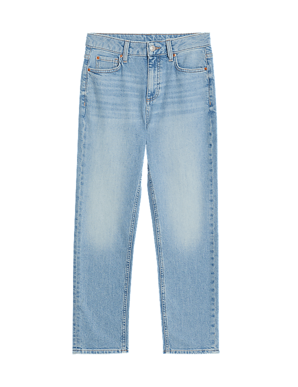 High Waisted Slim Fit Cropped Jeans