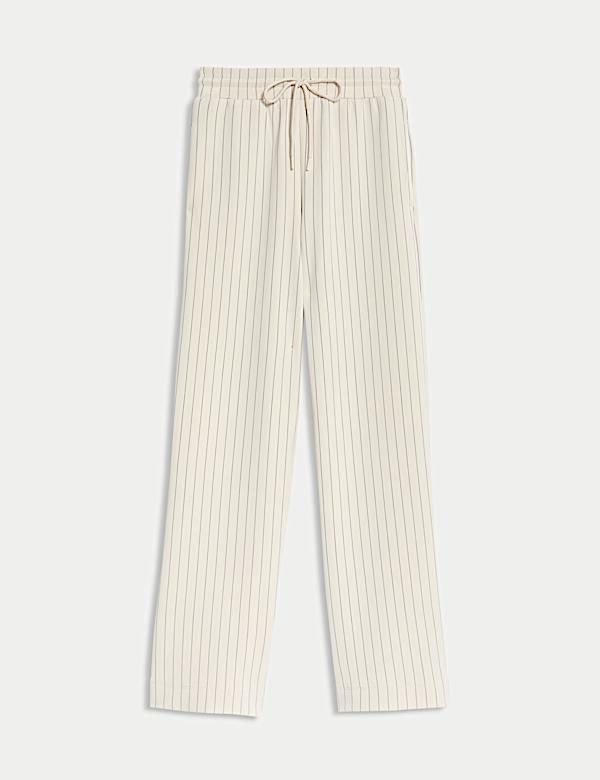 Modal Blend Striped Wide Leg Joggers - JO