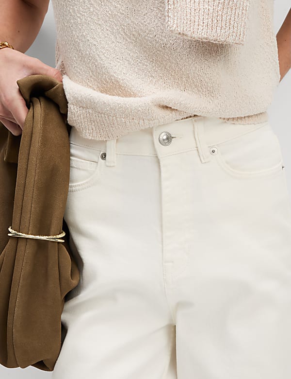 High Waisted Carrot Leg Ankle Grazer Jeans