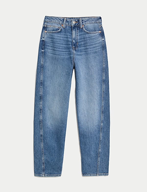 High Waisted Carrot Leg Ankle Grazer Jeans - EE