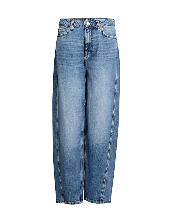 High Waisted Carrot Leg Ankle Grazer Jeans