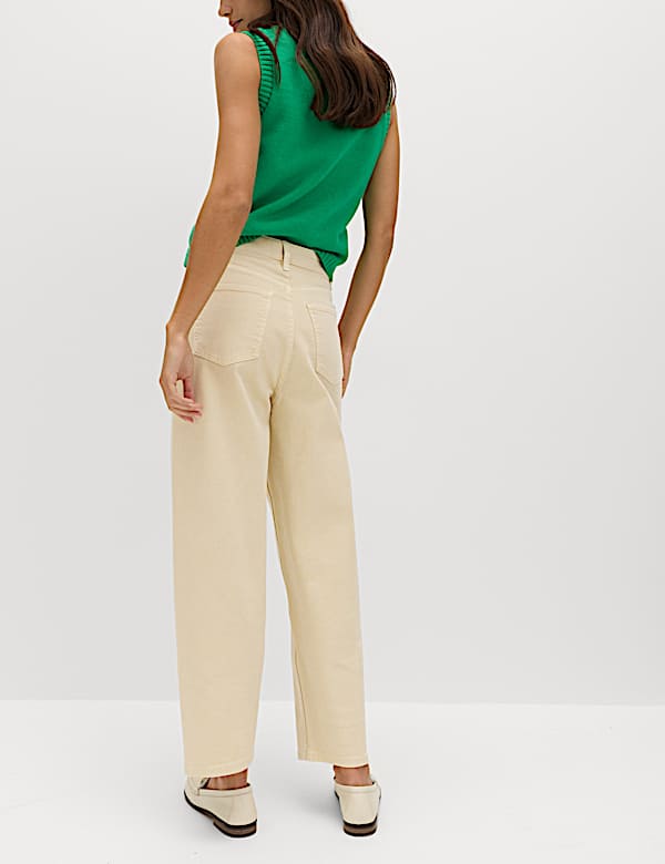 High Waisted Carrot Leg Ankle Grazer Jeans - US