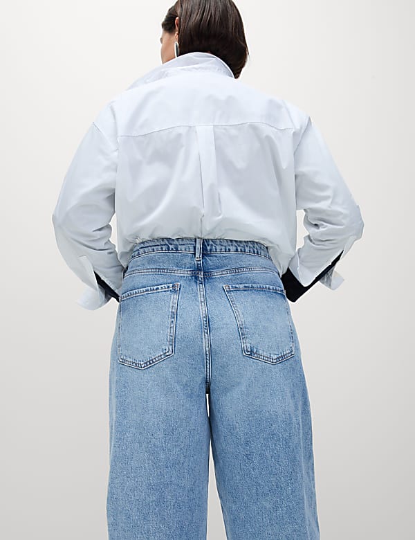 High Waisted Carrot Leg Ankle Grazer Jeans