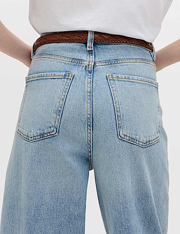 High Waisted Carrot Leg Ankle Grazer Jeans