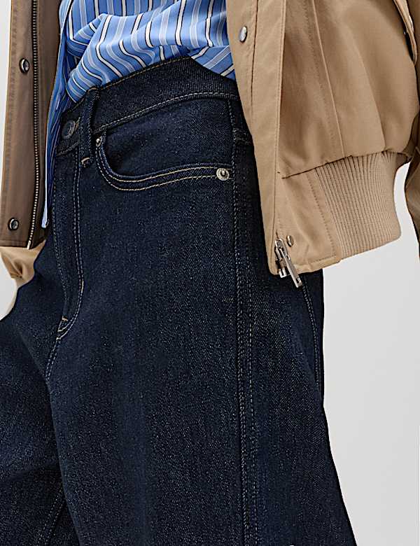 High Waisted Carrot Leg Ankle Grazer Jeans - US