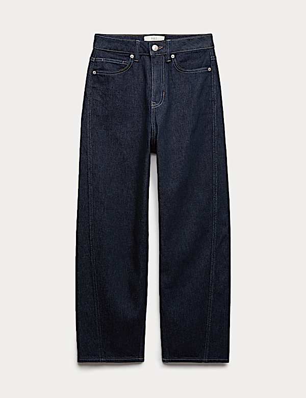 High Waisted Carrot Leg Ankle Grazer Jeans - US