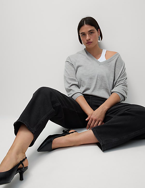 High Waisted Carrot Leg Ankle Grazer Jeans