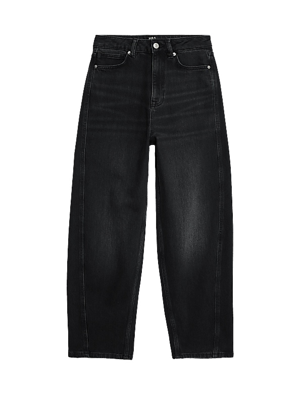 High Waisted Carrot Leg Ankle Grazer Jeans