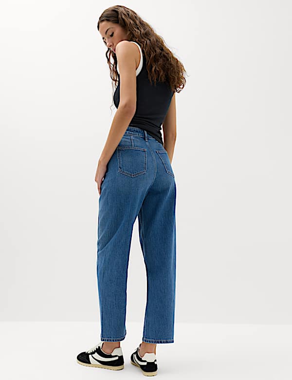Cotton Rich High Waisted Carrot Leg Jeans