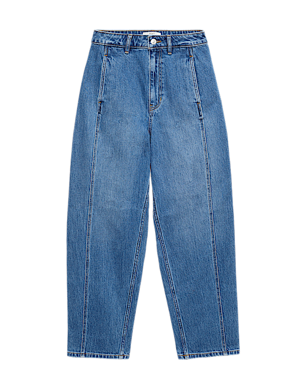 Cotton Rich High Waisted Carrot Leg Jeans