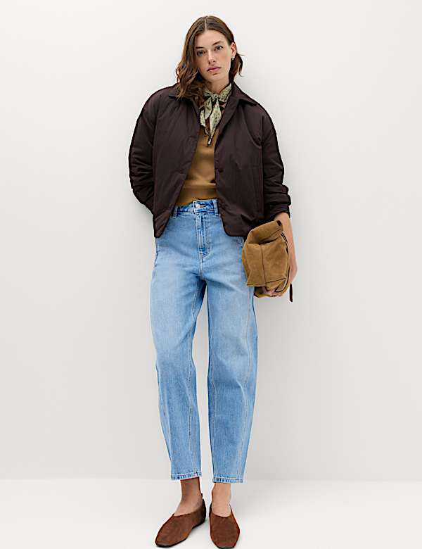 Cotton Rich High Waisted Carrot Leg Jeans