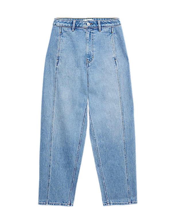 Cotton Rich High Waisted Carrot Leg Jeans