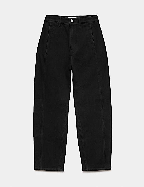 Cotton Rich High Waisted Carrot Leg Jeans - CN