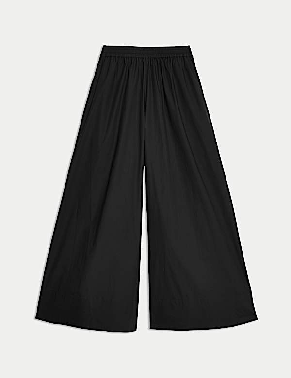 Pure Cotton Palazzo Cropped Trousers - CZ