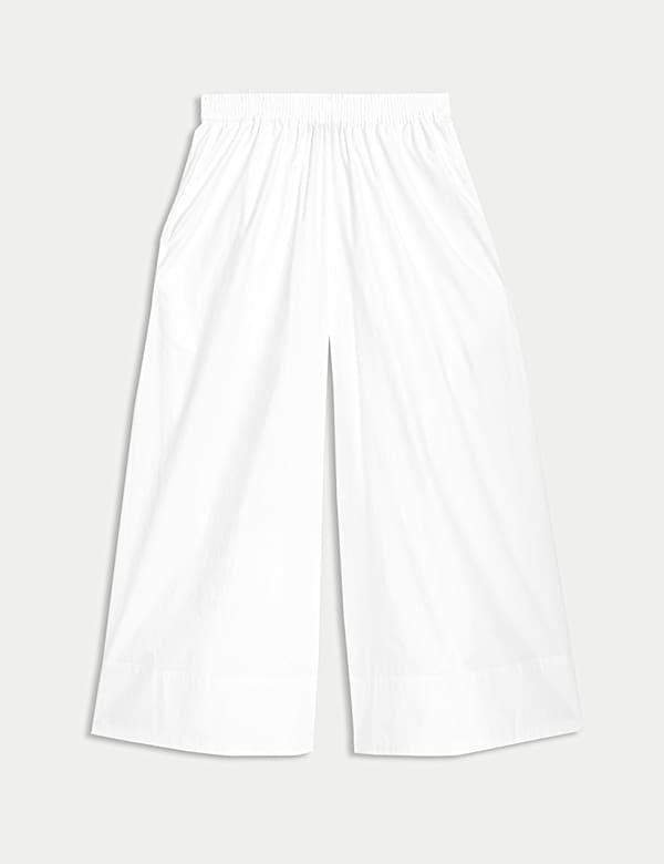 Pure Cotton Palazzo Cropped Trousers