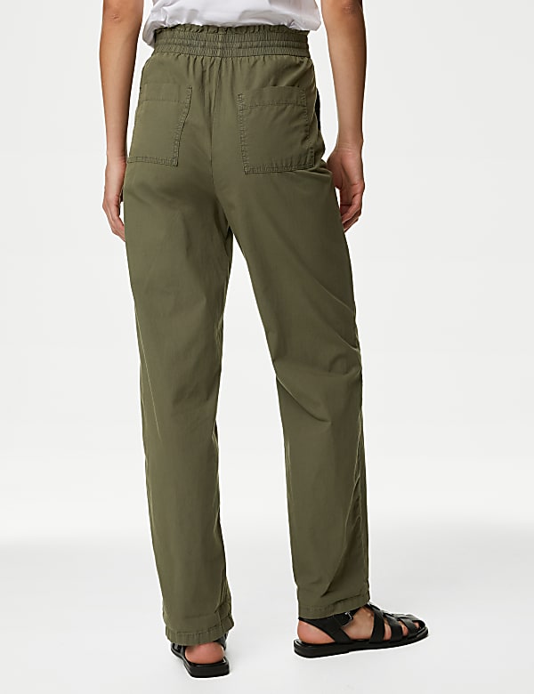 Pure Cotton Straight Leg Ankle Grazer Trousers