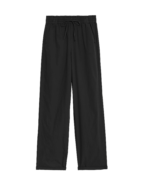 Pure Cotton Straight Leg Ankle Grazer Trousers