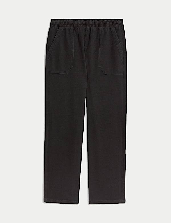 Denim Jersey Straight Leg Trousers - GR