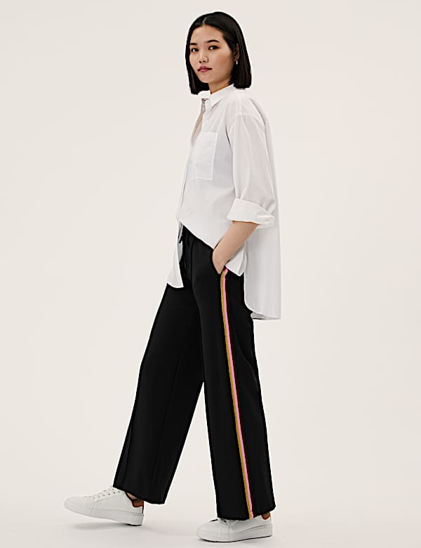 Side Stripe Wide Leg Trousers
