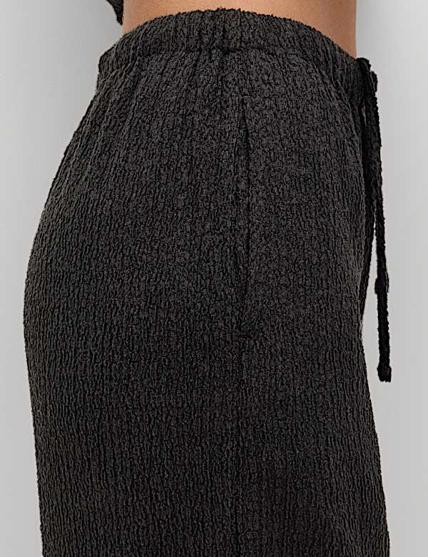 Jersey Textured Carrot Leg Ankle Grazer Trousers