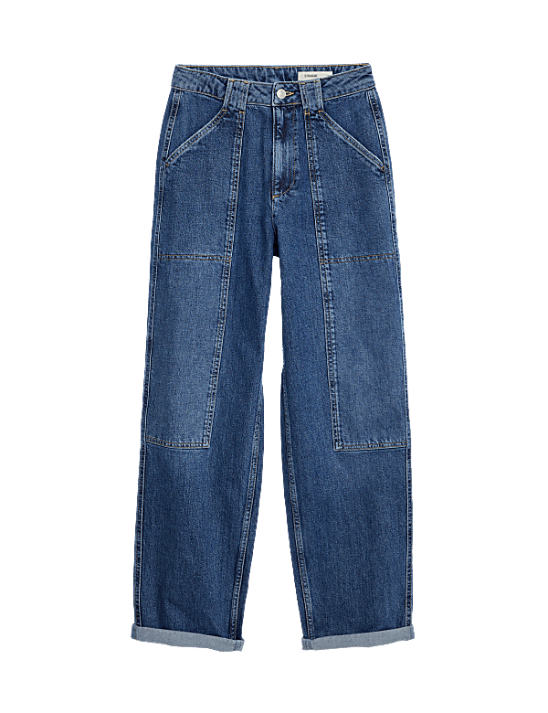 Mid Rise Cargo Ankle Grazer Jeans