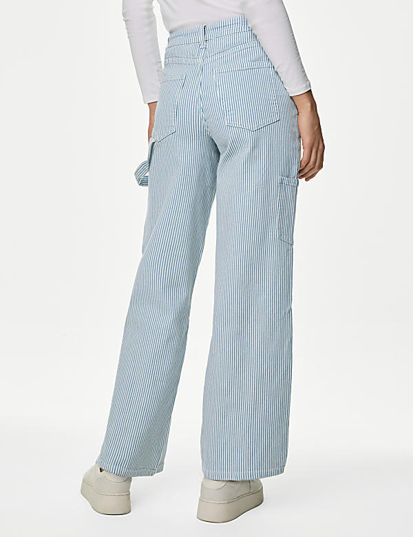 Relaxed High Waisted Carpenter Wide Leg Jeans