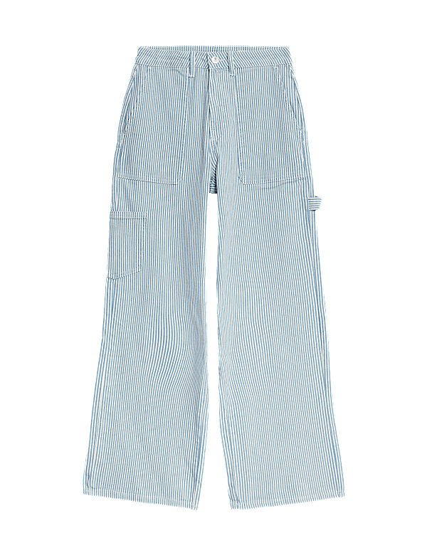 Relaxed High Waisted Carpenter Wide Leg Jeans