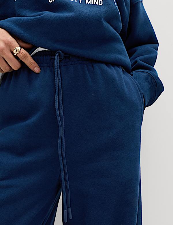 Cotton Rich Drawstring Wide Leg Joggers - IS