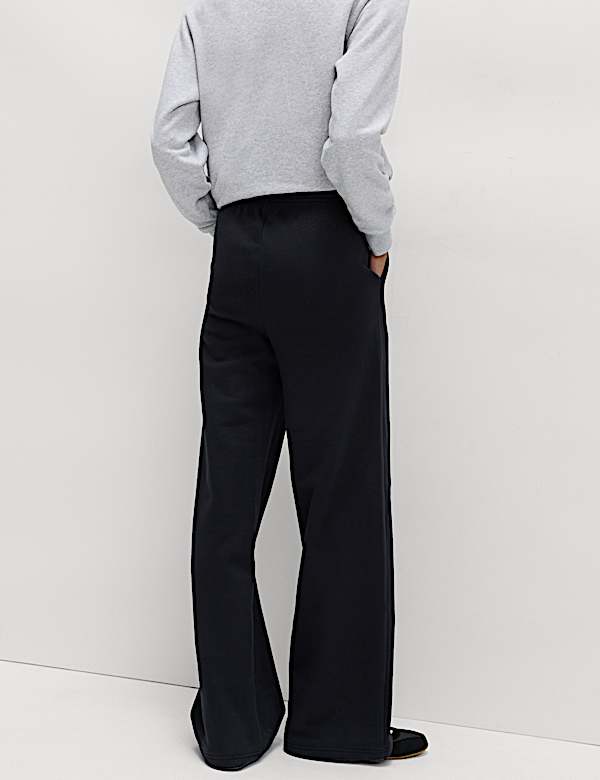 Cotton Rich Drawstring Wide Leg Joggers - IL