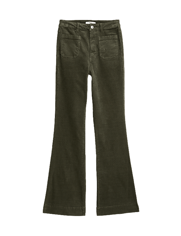 Cord Patch Pocket Tea Dyed Flared Trousers