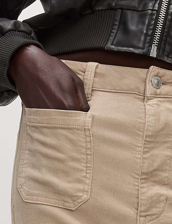 Cord Patch Pocket Tea Dyed Flared Trousers