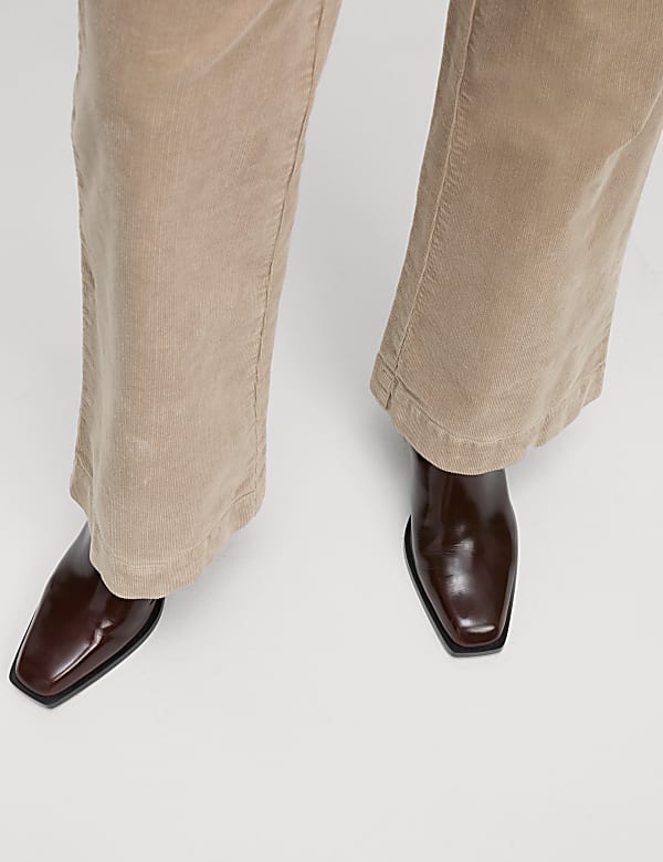 Cord Patch Pocket Tea Dyed Flared Trousers