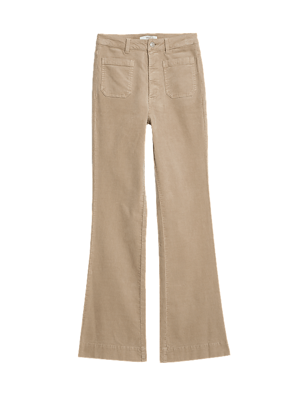 Cord Patch Pocket Tea Dyed Flared Trousers