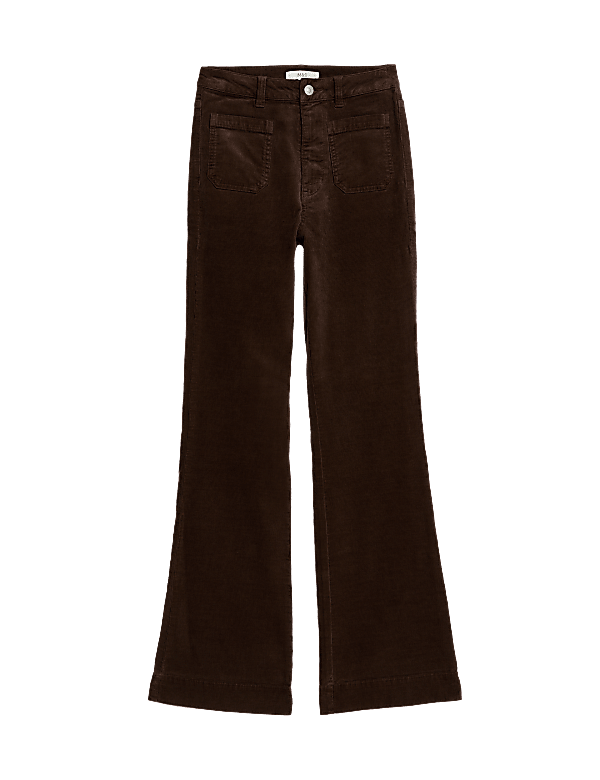 Cord Patch Pocket Tea Dyed Flared Trousers