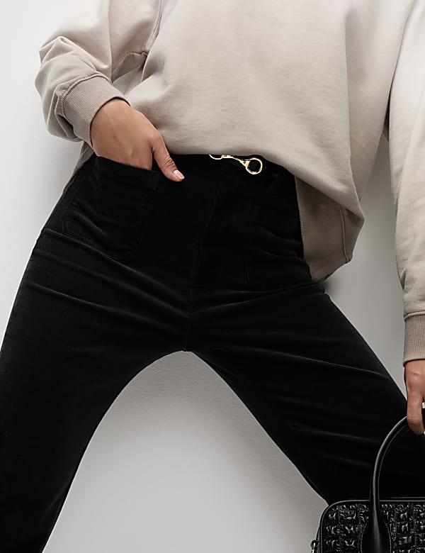 Cord Patch Pocket Tea Dyed Flared Trousers