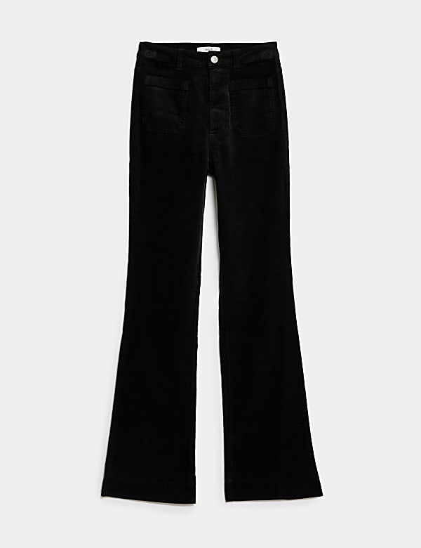 Κοτλέ παντελόνι καμπάνα με απλικέ τσέπες και εφέ Tie Dye - GR